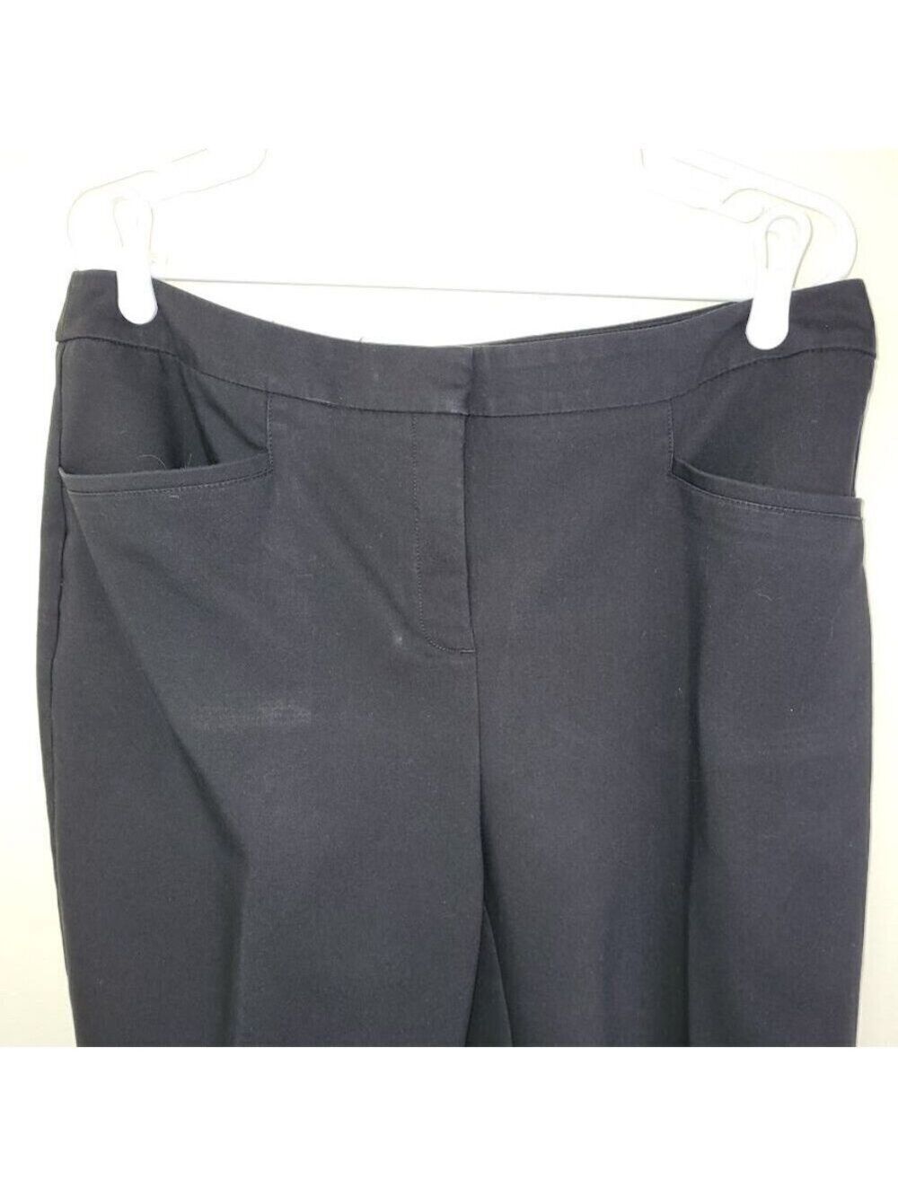 Chico's Fabulously Slimming Cropped Pants Black Cotton Stretch Blend Woman's L - Picture 3 of 10